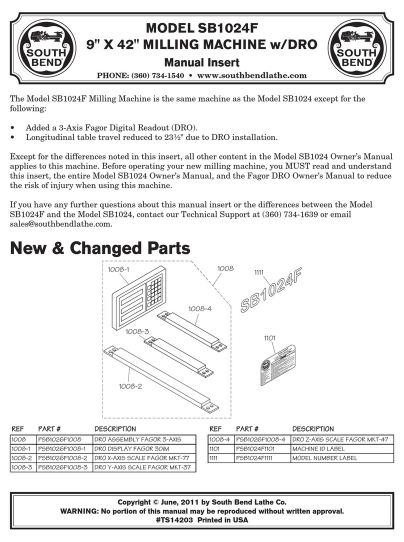 Southbend SB1024F Manual insert
