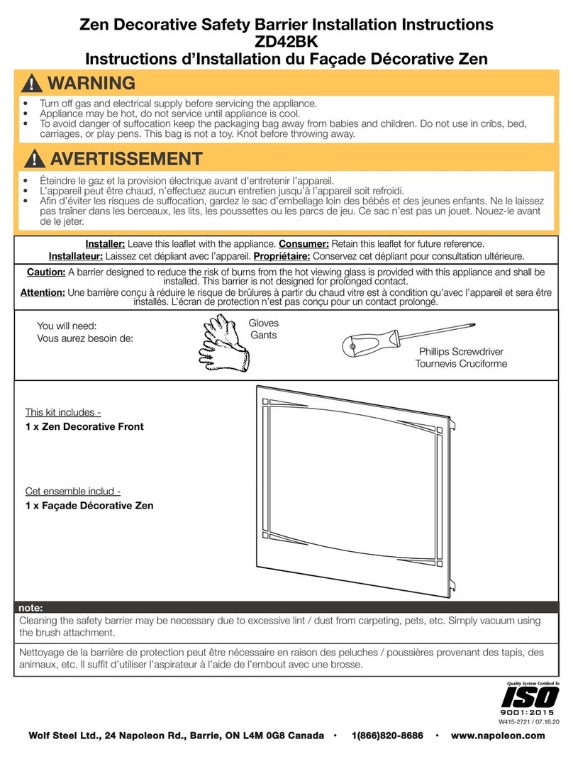 Napoleon Zen ZD42BK installation instructions