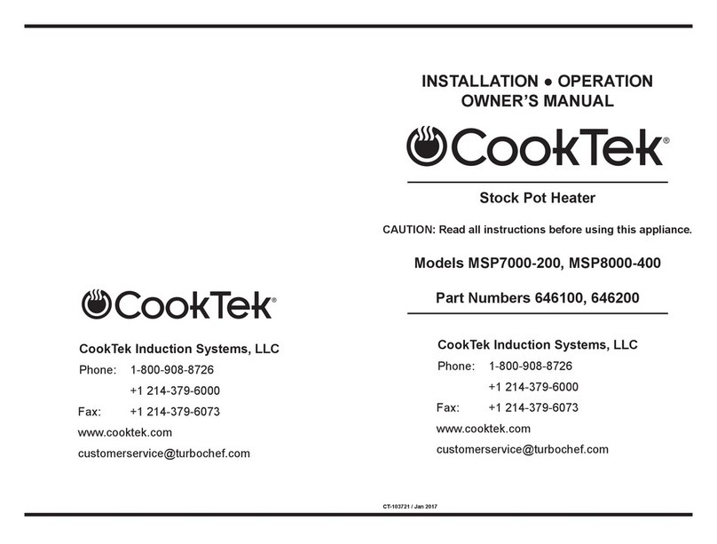 CookTek MSP7000-200 owner's manual
