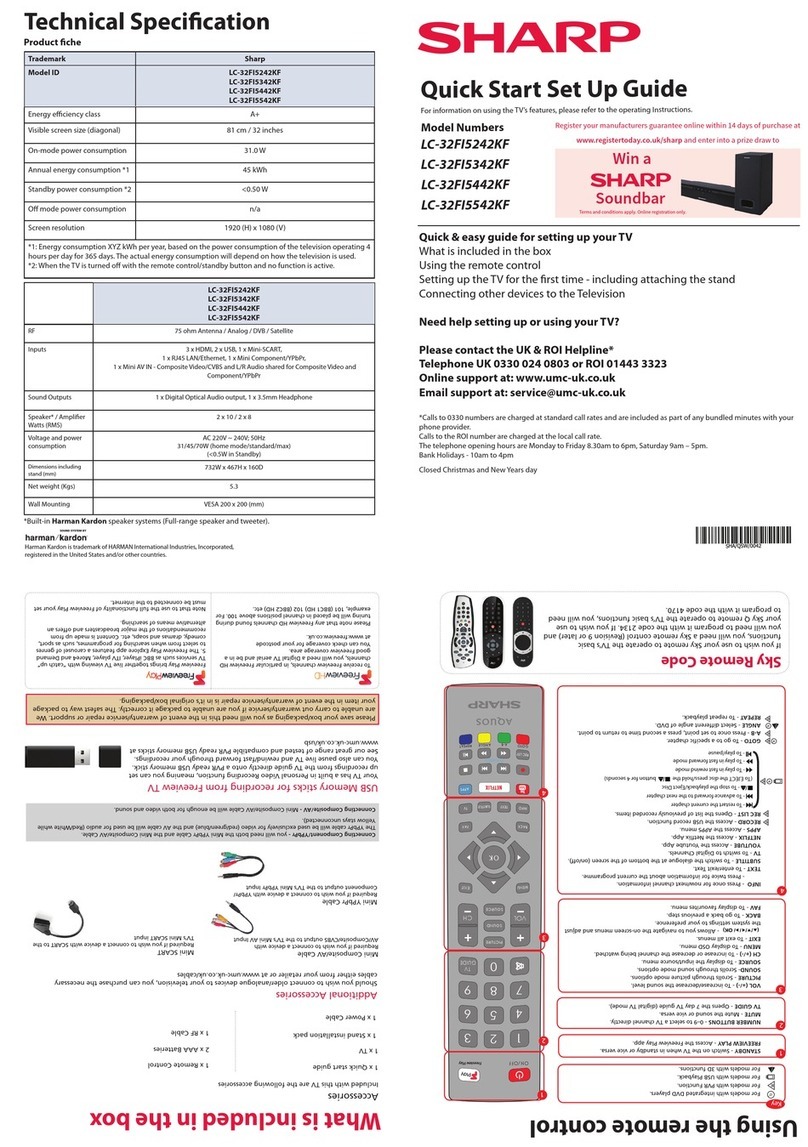 Sharp LC-32FI5342KF User manual