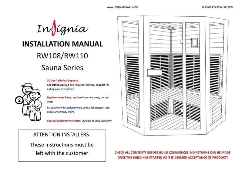Insignia Sauna Series User manual