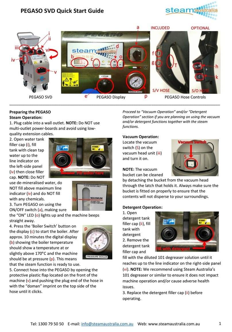 Steam Australia PEGASO SVD quick start guide
