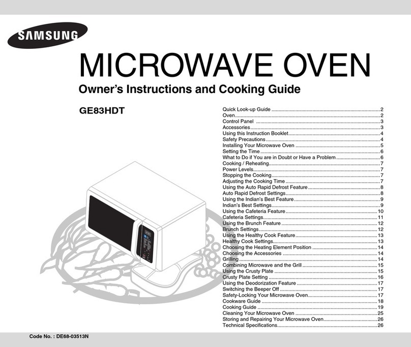 Samsung GE83HDT Owner's instructions and cooking guide