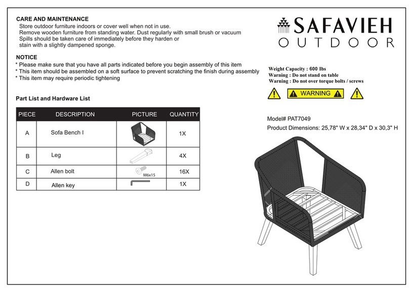 Safavieh Outdoor PAT7049 quick start guide Safavieh Outdoor PAT7049 quick start guide