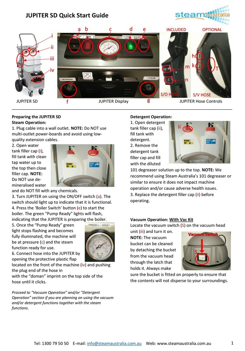 Steam Australia JUPITER SD User manual Steam Australia JUPITER SD User manual