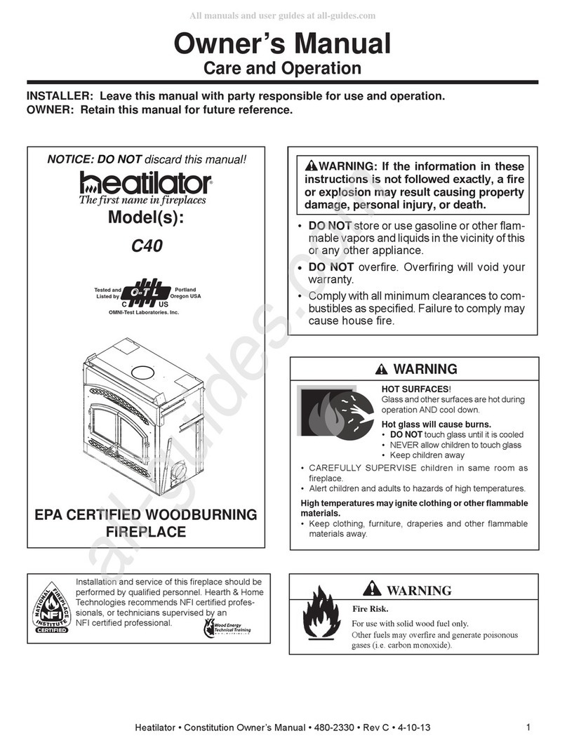 Heatilator CONSTITUTION C-40 owner's manual