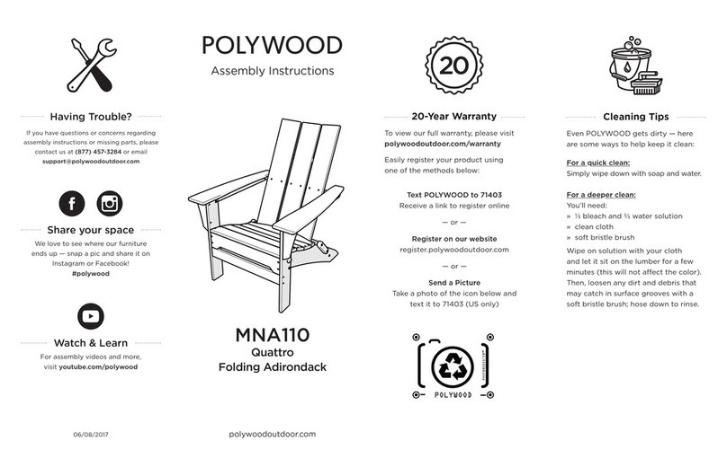 Polywood MNA110 Assembly instructions