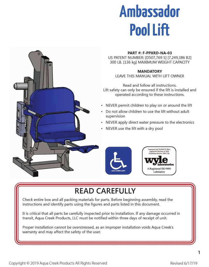 Aqua Creek Ambassador Pool Lift manual