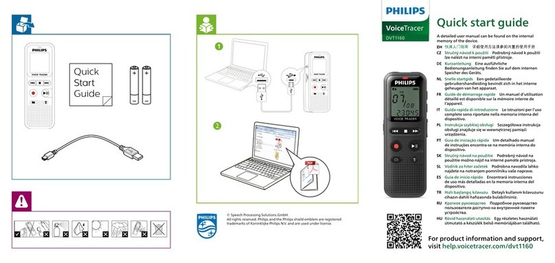 Philips VoiceTracer DVT1160 User manual