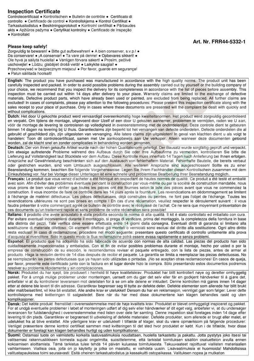 Palmako FRR44-5332-1 installation manual