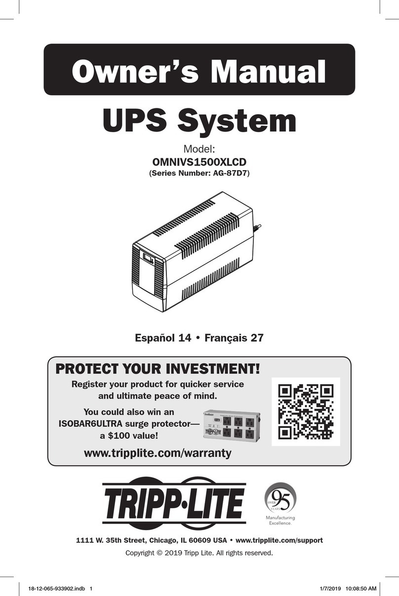 Tripp Lite OMNIVS1500XLCD User manual Tripp Lite OMNIVS1500XLCD User manual