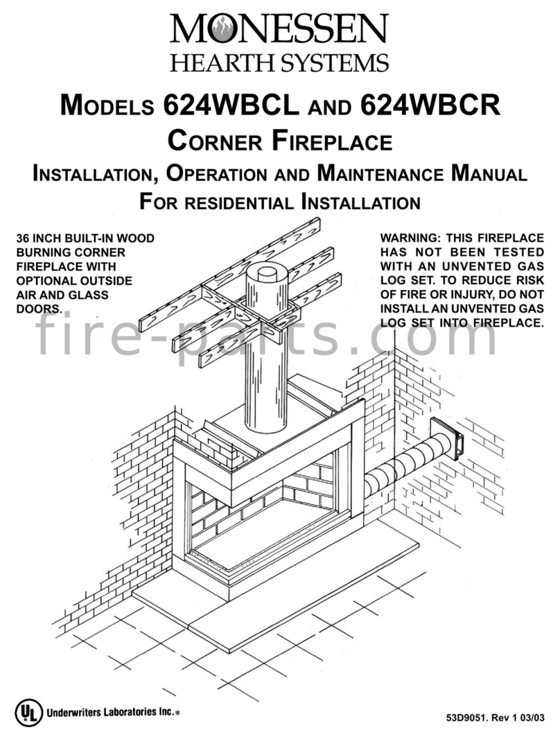 Monessen Hearth Corner Fireplace 624WBCR Owner's manual Monessen Hearth Corner Fireplace 624WBCR Owner's manual
