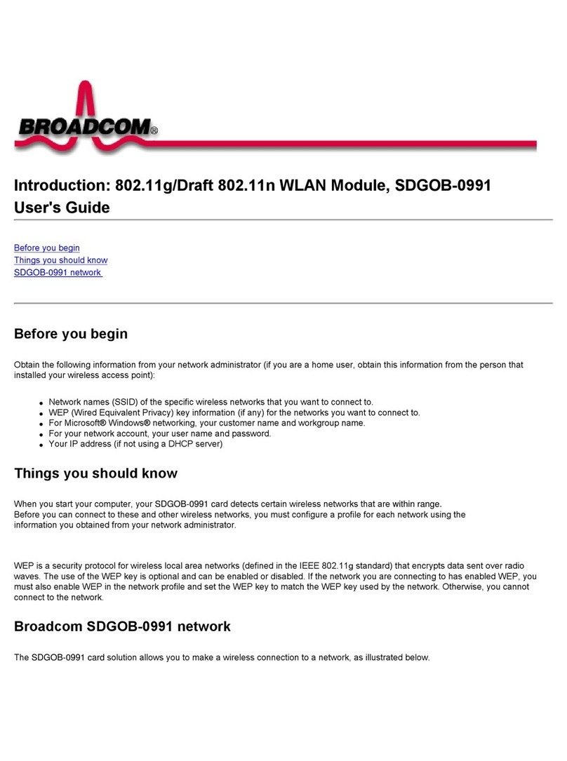 Broadcom SDGOB-0991 User manual Broadcom SDGOB-0991 User manual