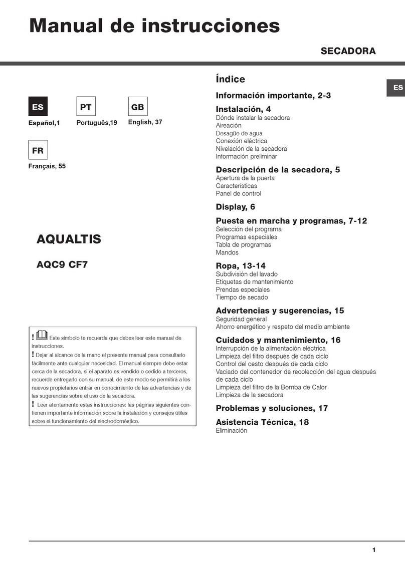 Hotpoint AQUALTIS AQC9 CF7 Instruction booklet