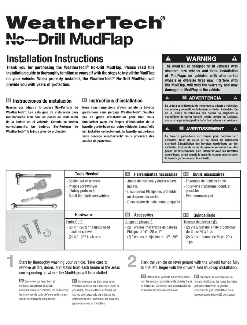 WeatherTech No-Drill MudFlap installation instructions WeatherTech No-Drill MudFlap installation instructions