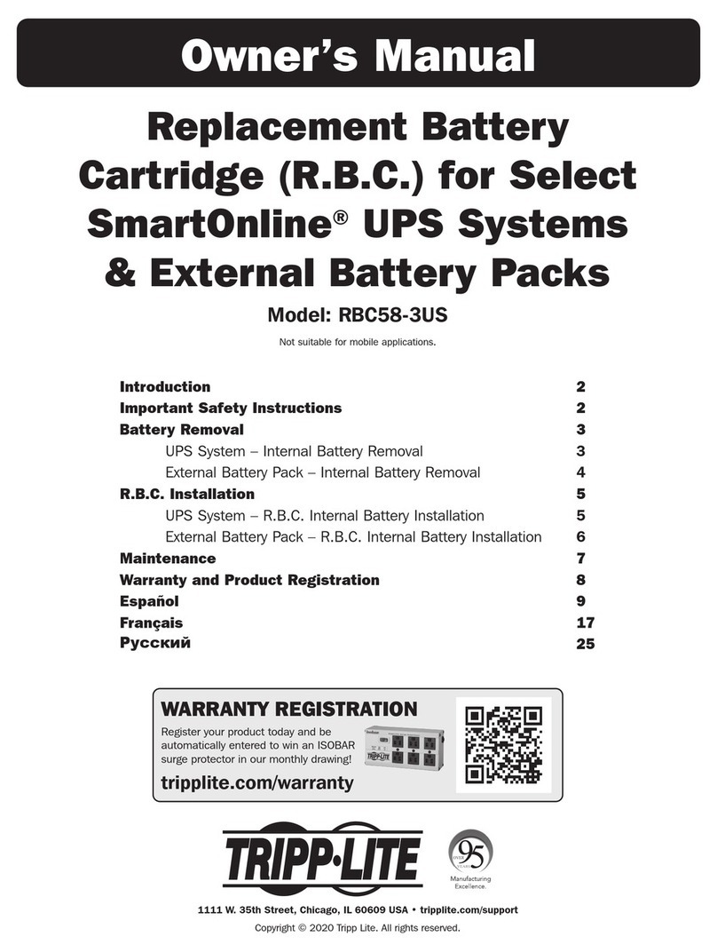 Tripp Lite RBC58-3US owner's manual