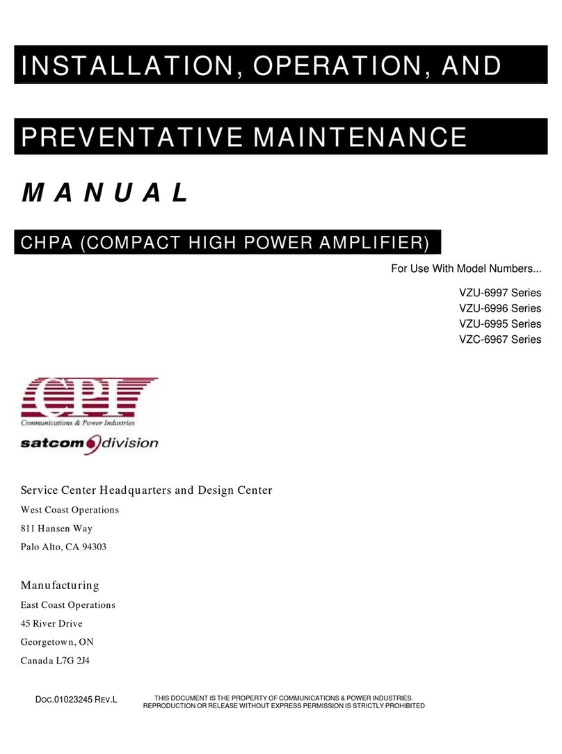 CPI Satcom Division VZU-6997 Series Installation, operation and maintenance manual CPI Satcom Division VZU-6997 Series Installation, operation and maintenance manual