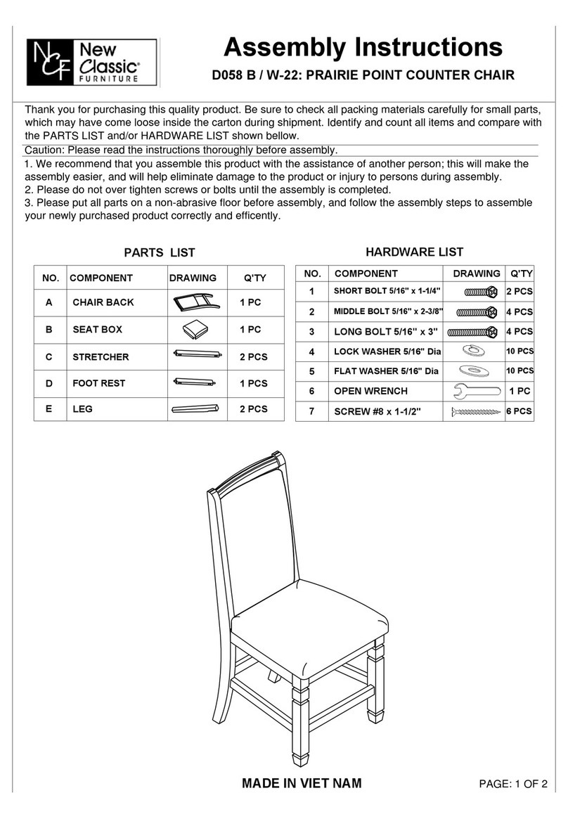 New Classic Furniture PRAIRIE POINT D058B-22 Assembly instructions New Classic Furniture PRAIRIE POINT D058B-22 Assembly instructions
