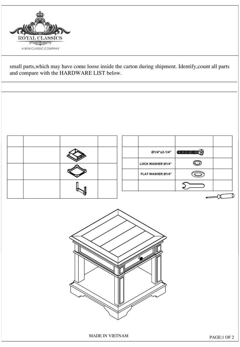 New Classic Furniture ROYAL CLASSICS ANASTASIA T1731-20 User manual