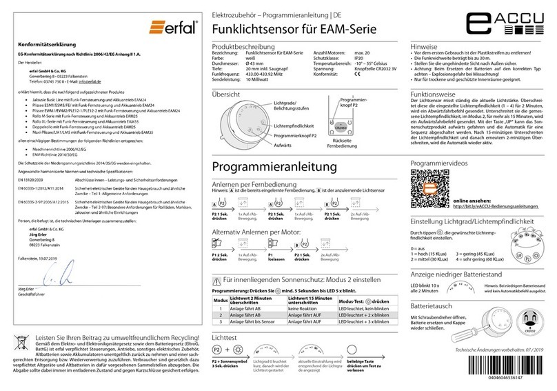 Erfal eACCU Programming instructions
