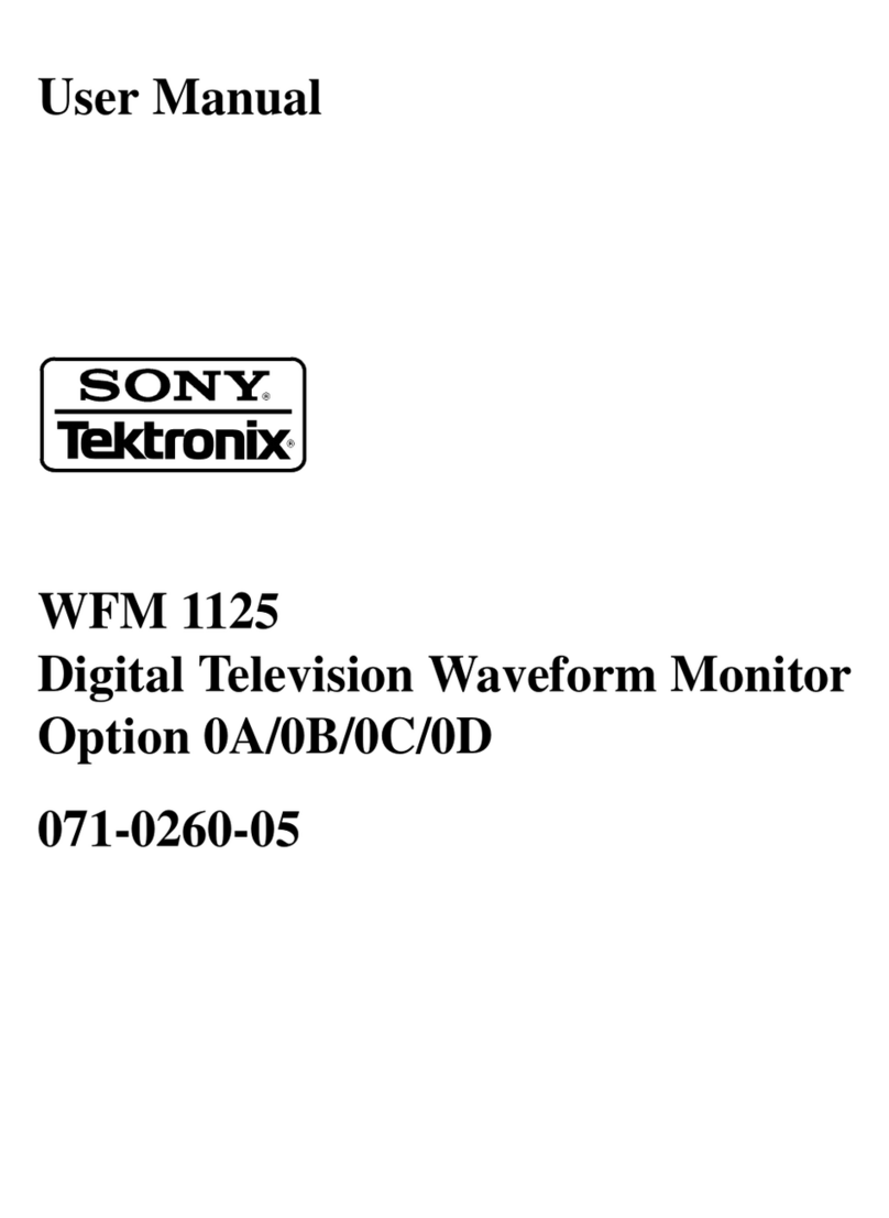 Sony Tektronix WFM 1125 User manual