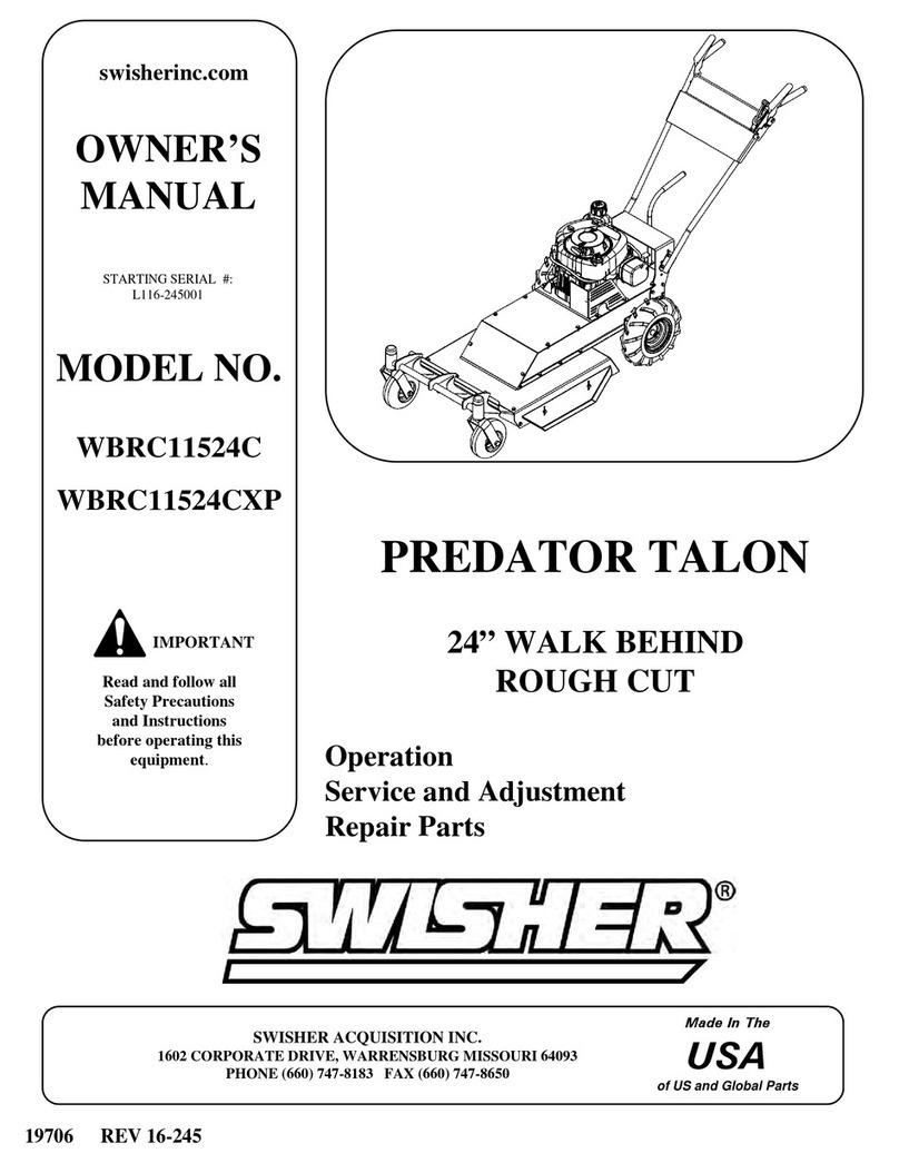 Swisher L116-245001 owner's manual