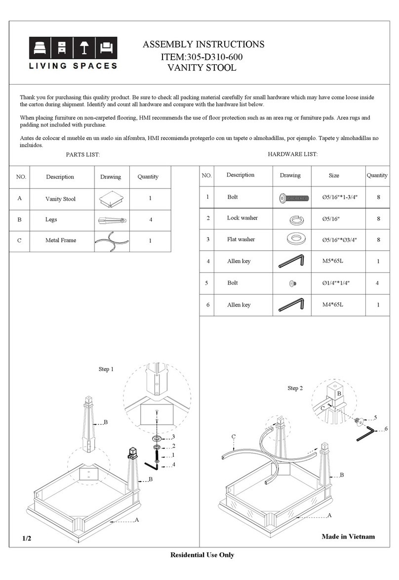 Living Spaces 305-D310-600 Assembly instructions