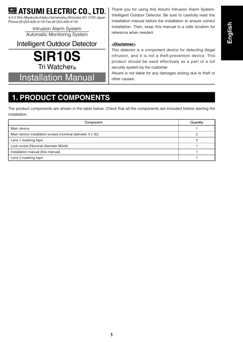 Atsumi Electric Tri Watcher SIR10S installation manual