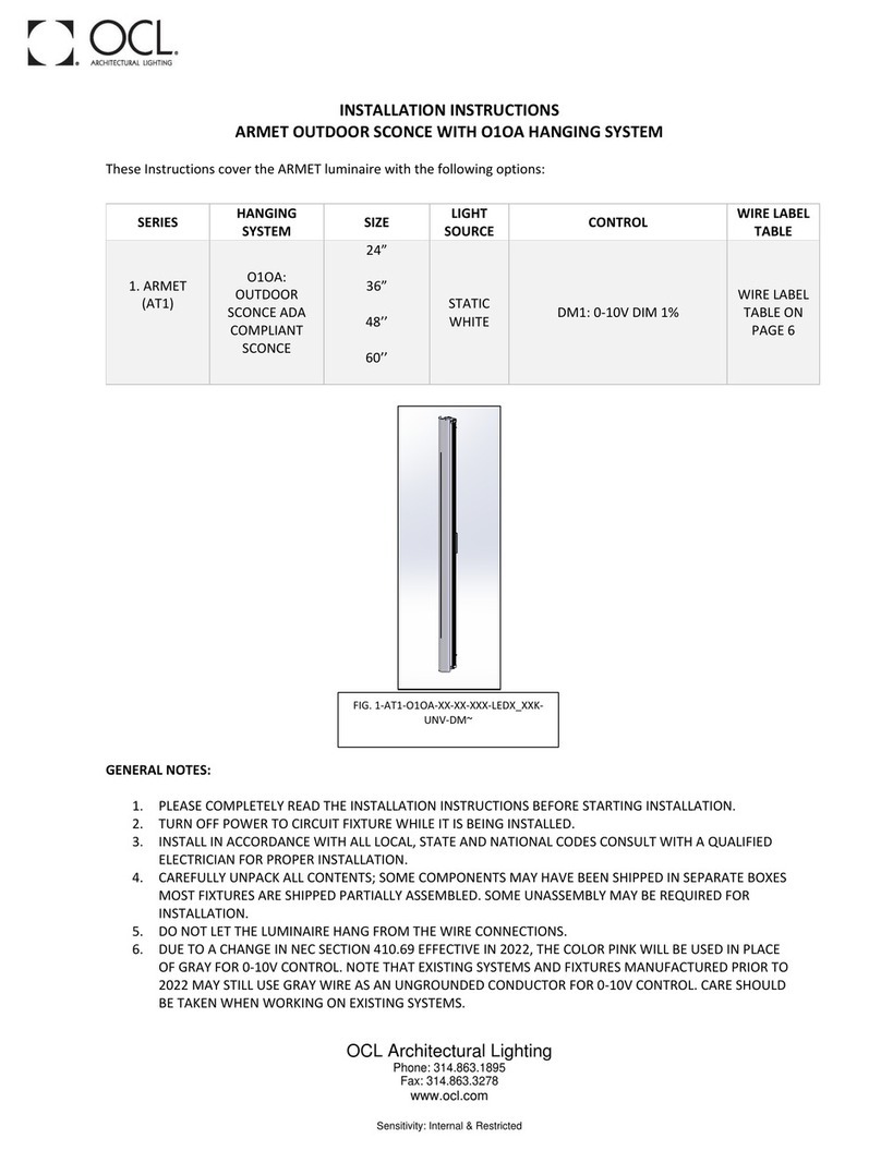 OCL ARMET AT1-O1OA LED Series installation instructions