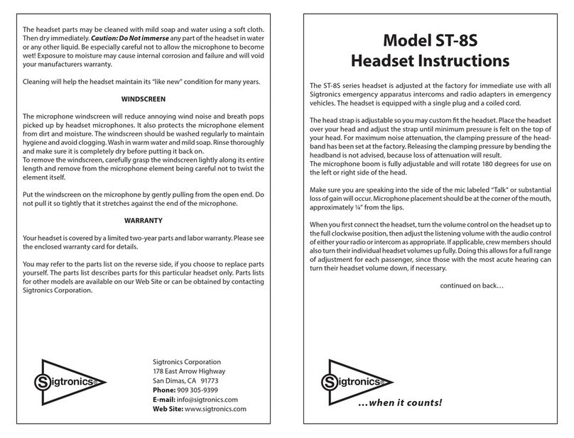 Sigtronics ST-8S User manual