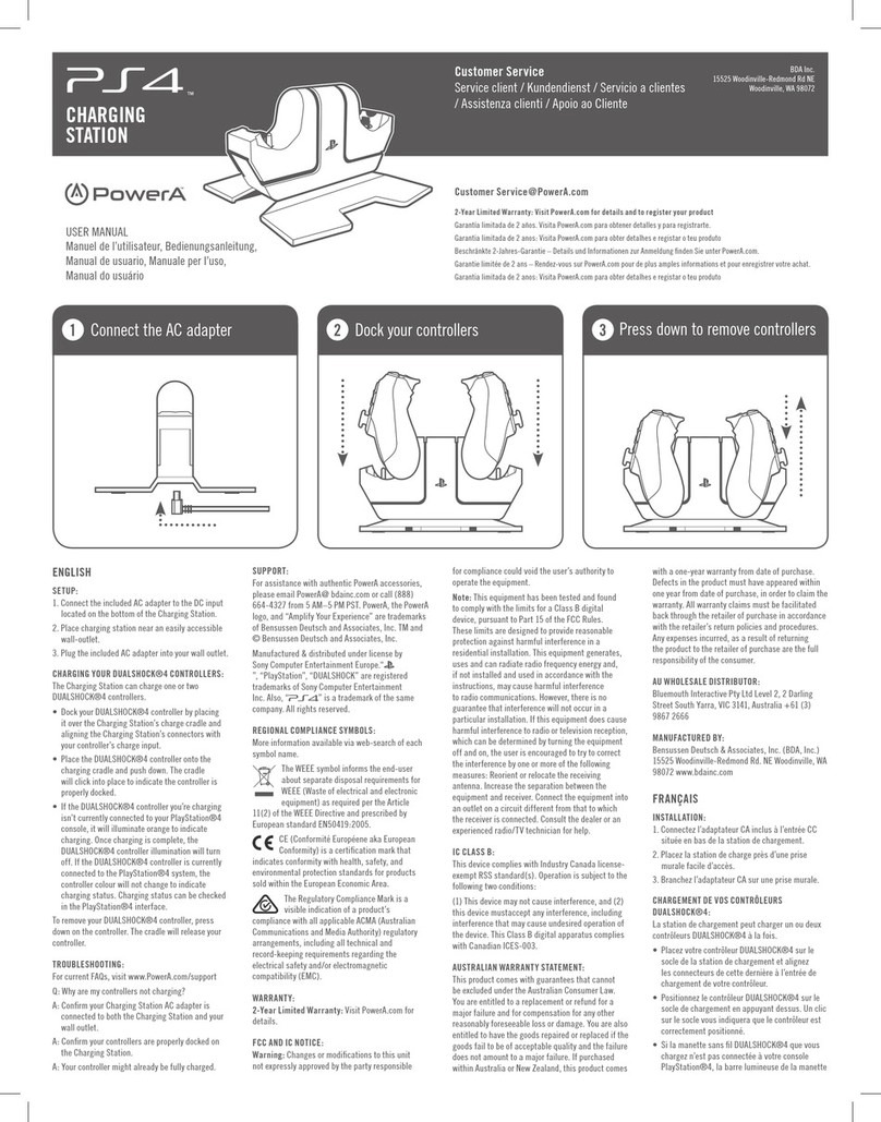Power A PS4 CHARGING STATION user manual Power A PS4 CHARGING STATION user manual
