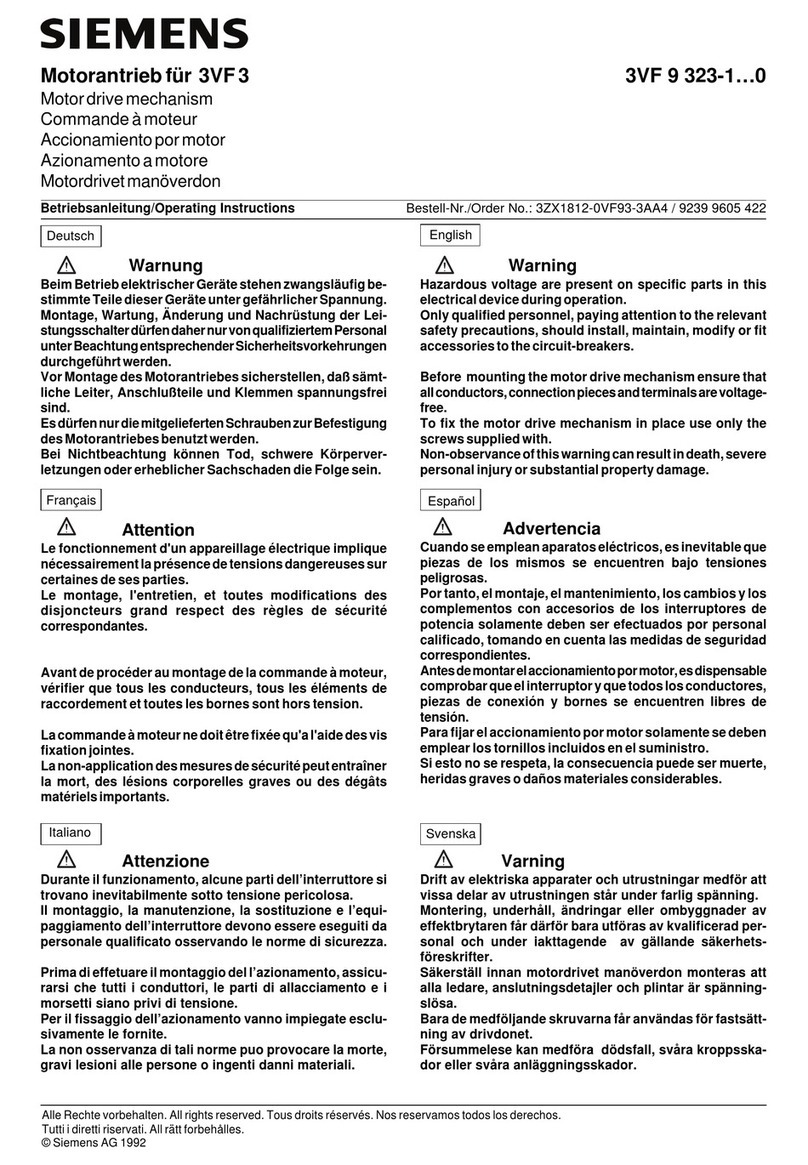 Siemens 3VF 9 323-1 0 Series operating instructions