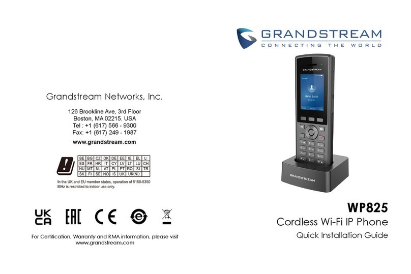 Grandstream Networks WP825 User manual Grandstream Networks WP825 User manual