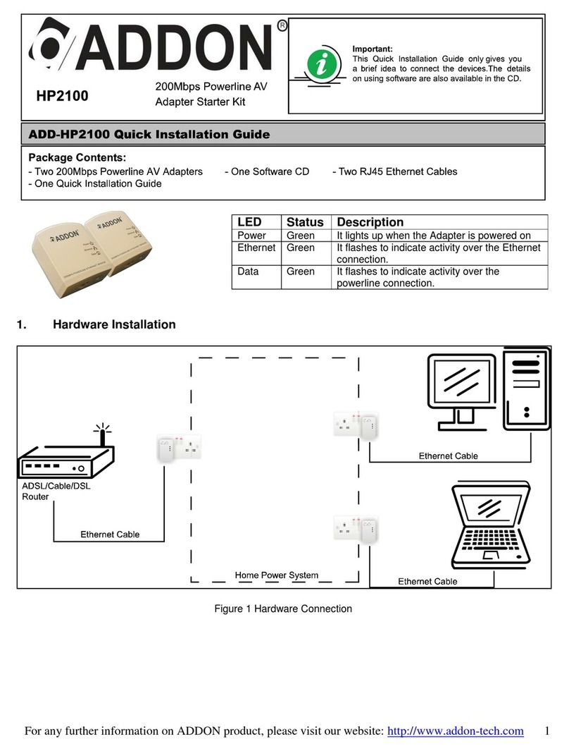 ADDON HP2100 Quick installation guide