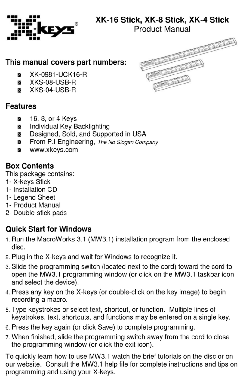 X-keys XK-0981-UCK16-R product manual