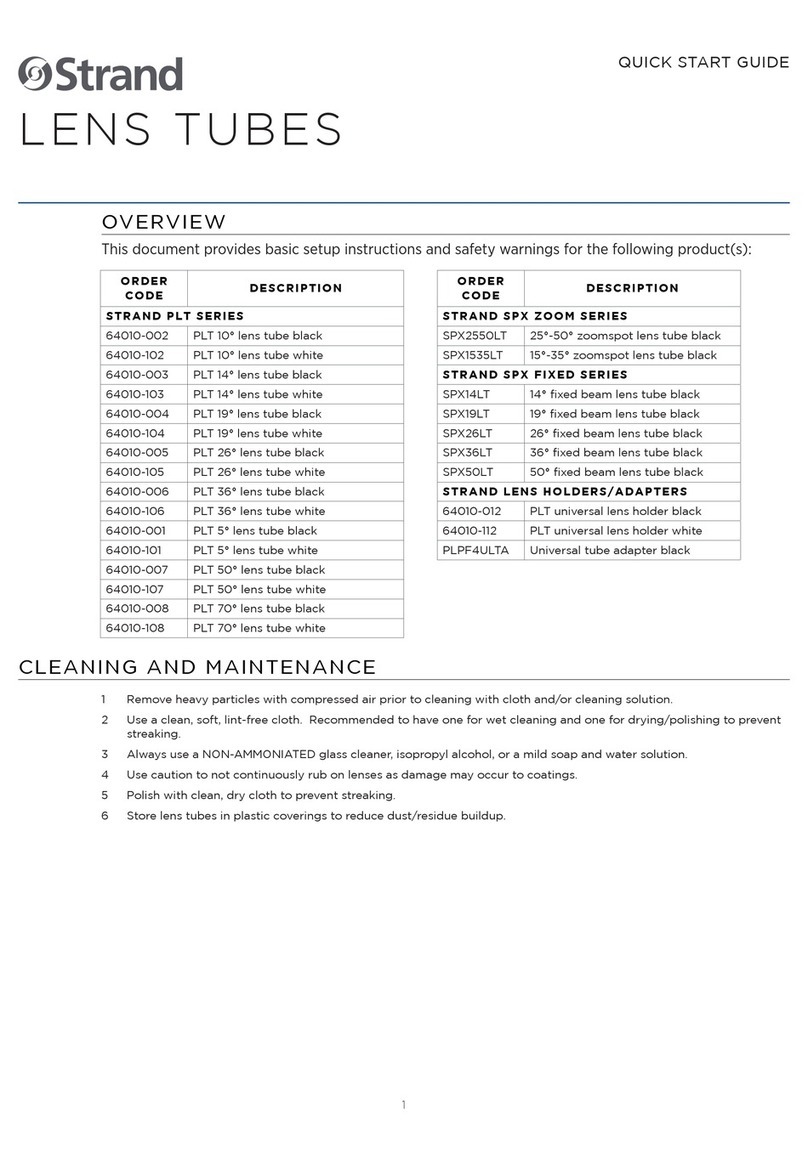 Strand STRAND PLT Series quick start guide