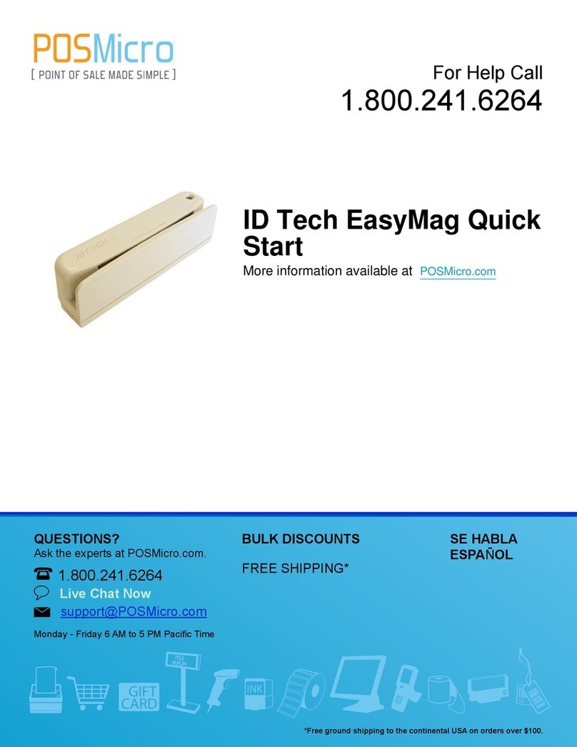 POSMicro ID Tech EasyMag RS-232 User manual