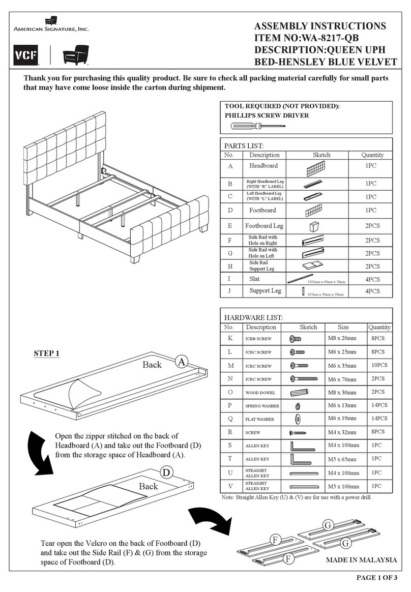 American Signature WA-8217-QB Assembly instructions American Signature WA-8217-QB Assembly instructions