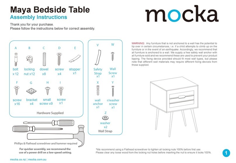 Mocka Maya Bedside Table User manual Mocka Maya Bedside Table User manual