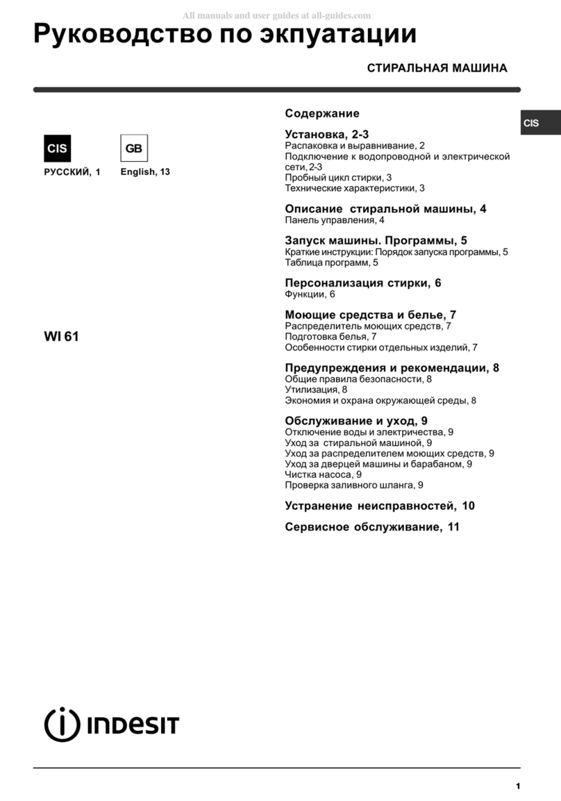 Indesit WI 61 installation guide