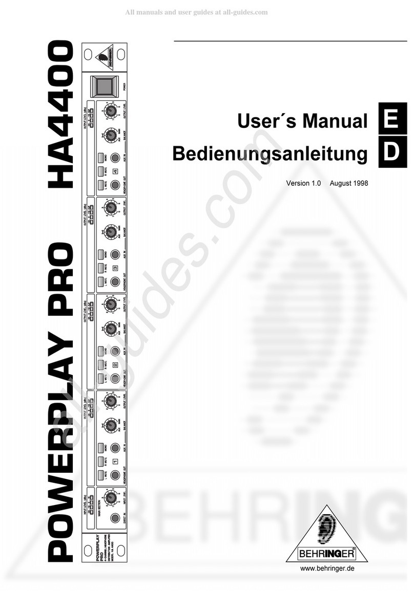 Behringer POWERPLAY PRO A4400 User manual