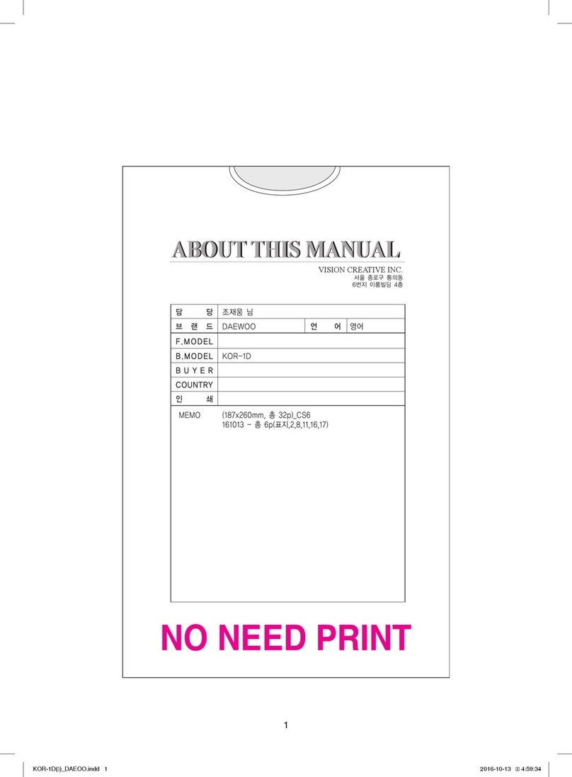 DAEWOO ELECTRONICS KOR-1D User manual