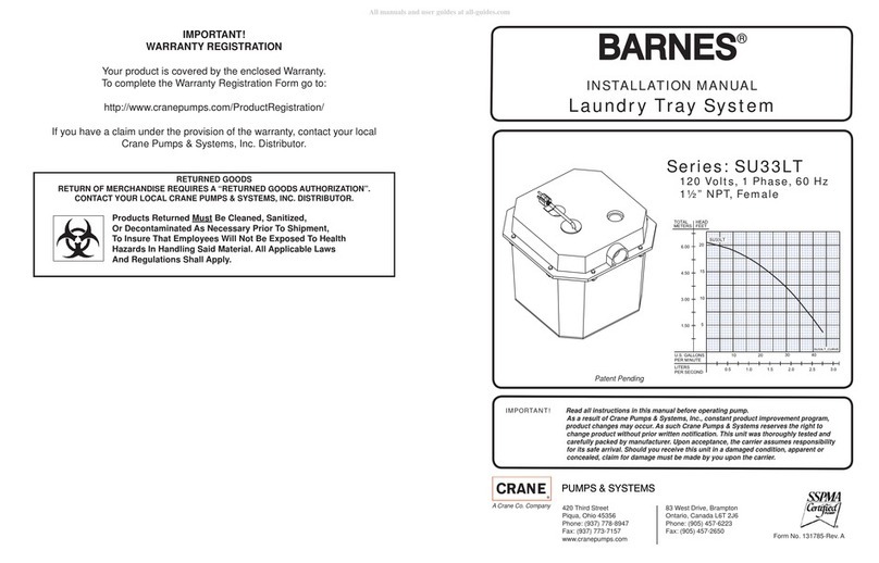 Crane BARNES SU33LT Series installation manual