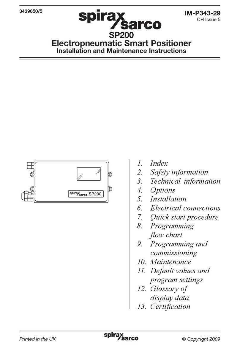 Spirax Sarco SP200 Installation and maintenance instructions