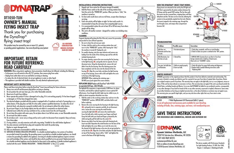 Dynamic DynaTrap3 DT1050-TUN owner's manual Dynamic DynaTrap3 DT1050-TUN owner's manual