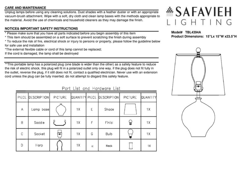 Safavieh TBL4394A User manual