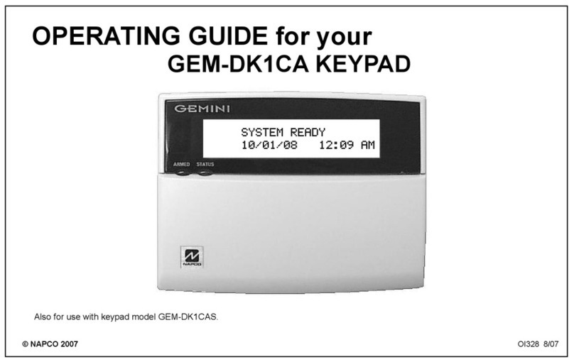 NAPCO GEM-DK1CA User manual NAPCO GEM-DK1CA User manual