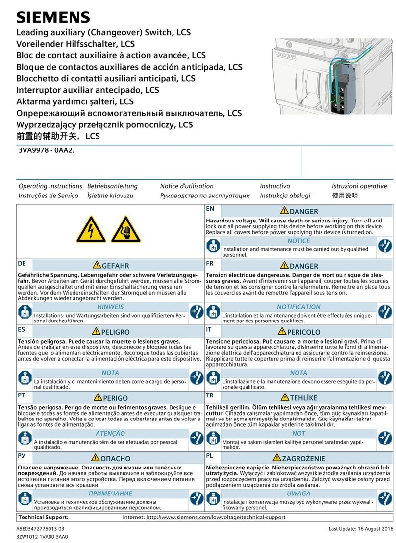 Siemens 3VA9978-0AA2 operating instructions Siemens 3VA9978-0AA2 operating instructions