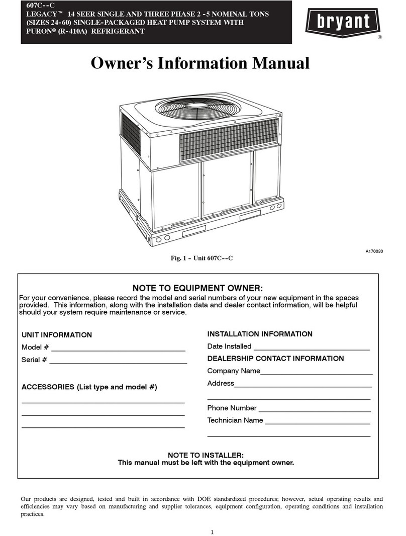 Bryant LEGACY 607C C Series Instruction Manual