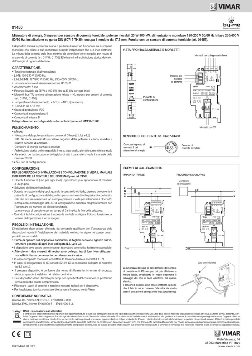 Vimar 01450 manual